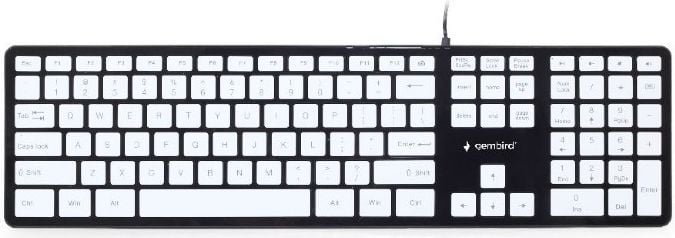 Tastatura Gembird KB-MCH-02-BKW USB Negru/Alb