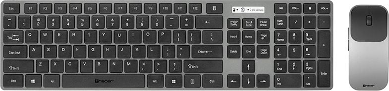Kit Tastatura + Mouse - Set tastatura si mouse Tracer TRAKLA46773, RF Nano, wireless, gri, US layout