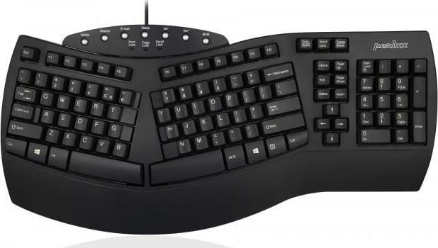 Tastatura Perixx 11525, cu cablu, negru, EN