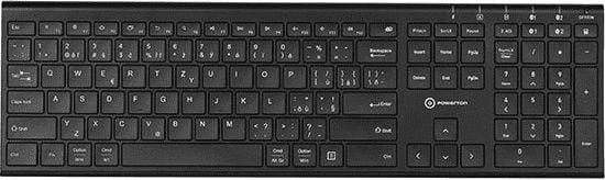 Tastatura Powerton WPKBUS-B, UltraSlim, wireless, negru, CZ+SK layout