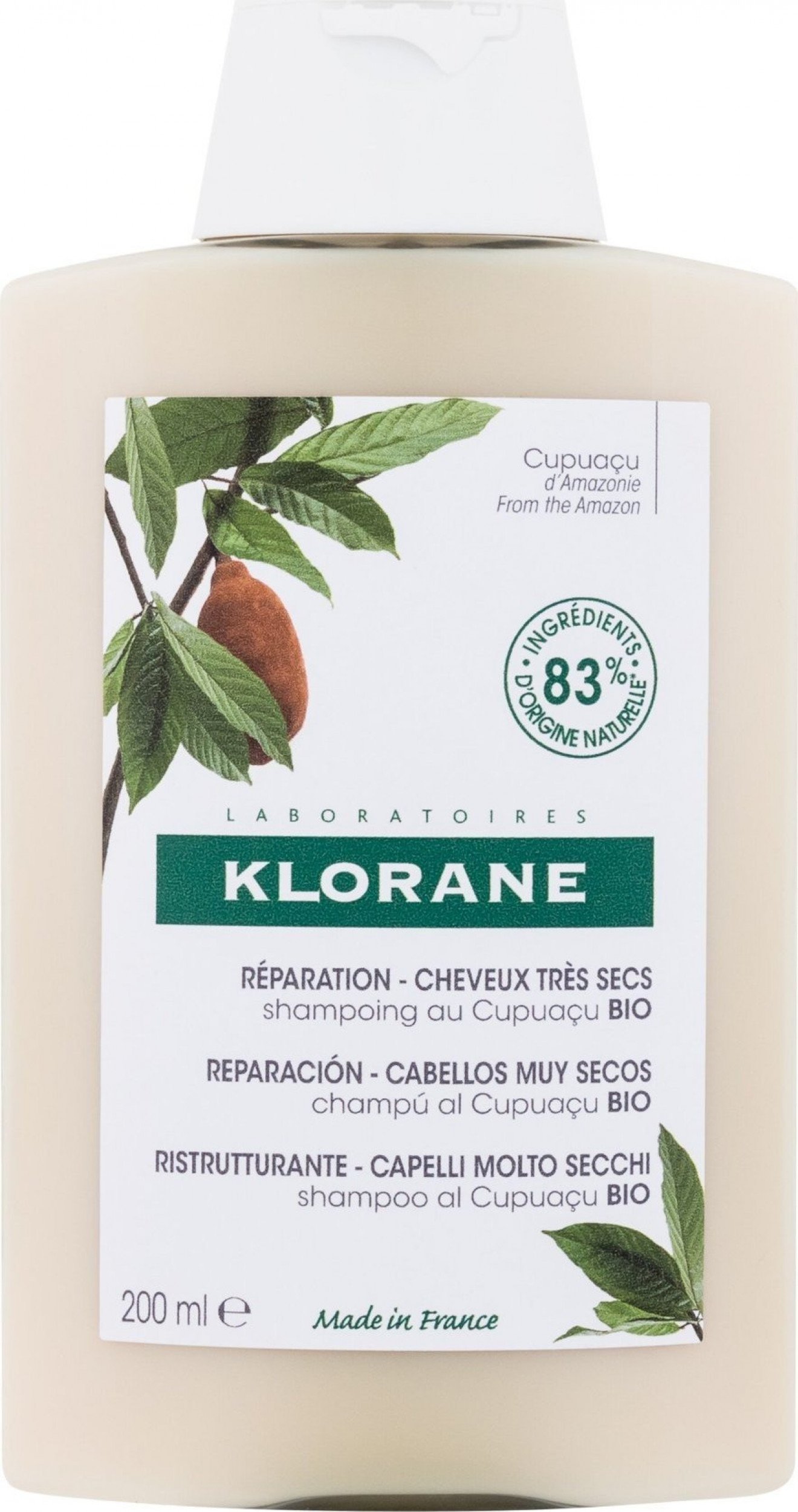 Klorane Klorane, Sampon cu Unt Bio de Cupuacu, 200 ml - Data de expirare lunga!