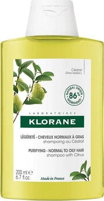 Klorane Purifying Shampoo oczyszczający szampon do włosów z ekstraktem z cytrusów 200ml