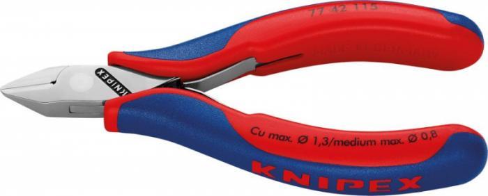 Cleste electronist cu taietura laterala, cu arc, 115 mm, Knipex