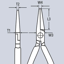 Clește plat alungit Knipex 160 mm izolat (30 16 160)