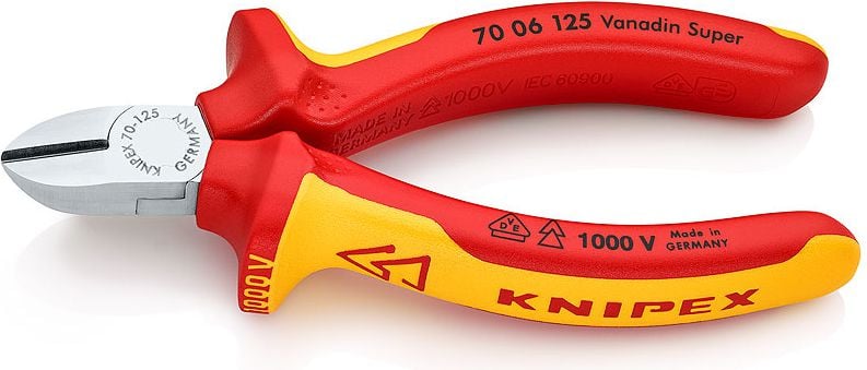 Cleste sfic, lungime 125mm, tensiune 1000V, 7006125 Knipex