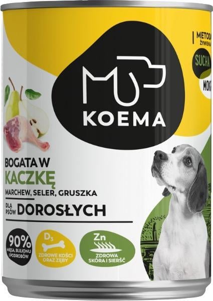 Koema Koema Hrană umedă pentru câini bogată în rață 400g