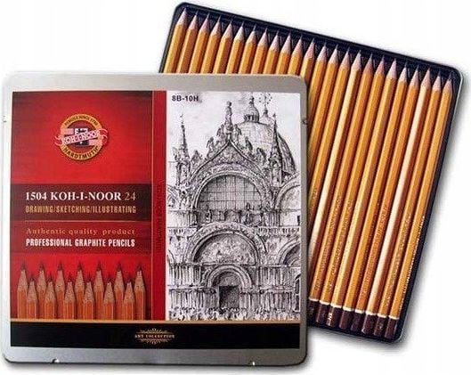 Koh I Noor Koh-i-Noor Creioane grafit 1504 Set Art 8B-10H 24 buc universal