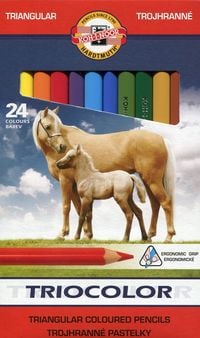 Creioane colorate Koh-I-Noor, TRIOCOLOR, 24 culori