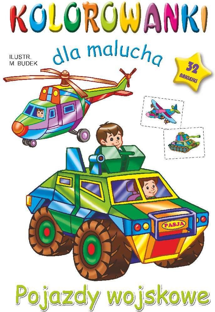 Carte de colorat pentru un copil mic. Vehicule militare