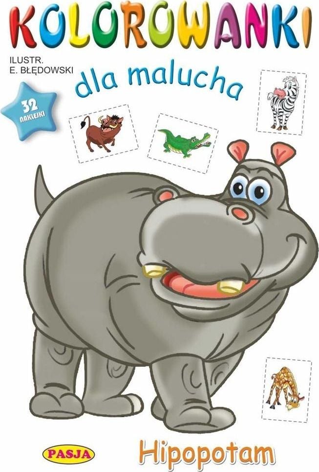 Planse de colorat hipopotami pentru copii mici