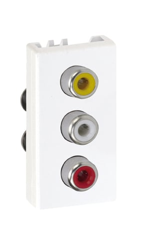 difuzor Slot K45 / 2 CINCH 3xRCA alb pur - K105B / 9