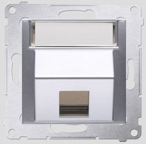 TIC singur slot de acoperire SIMON54 cu etichetare de argint - DKP1S.01 / 43