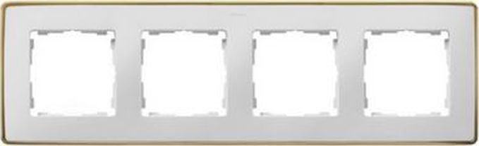 Kontakt-Simon Simon Detail 82 Quadruple frame Detail SELECT-metal WHITE / baza Aur 8201640-245
