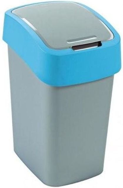 Cos de gunoi, Curver, 217816, Plastic, 10 l, Argintiu / Albastru