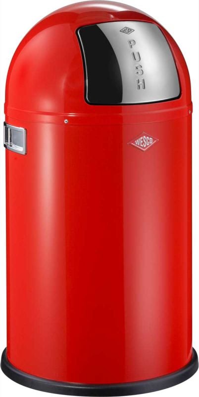 Cos de gunoi WESCO Pushboy, Otel, 50 L, Rosu