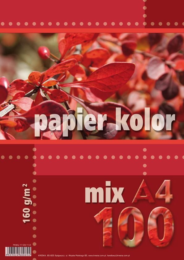 Hartie si produse din hartie - Hârtie Kreska Copy A4 160g mix de culori 100 coli