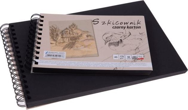 Line Sketchbook pe o spirală A4 120k. Hârtie neagră DASH 80g DASH