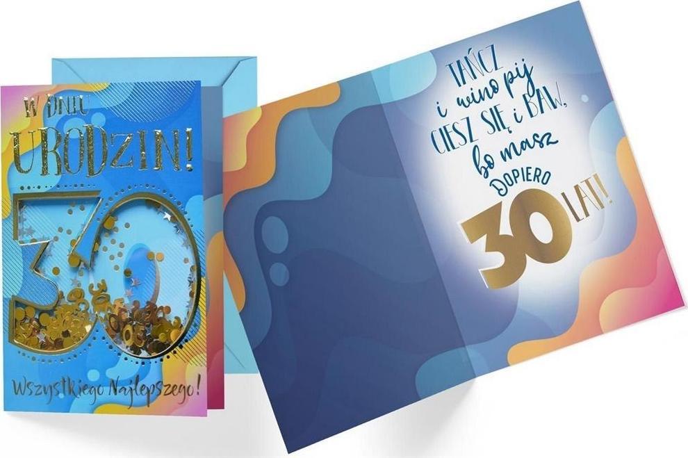 KUKARTKA Card B6 confetti KNF-035 Ziua de naștere 30 bărbați