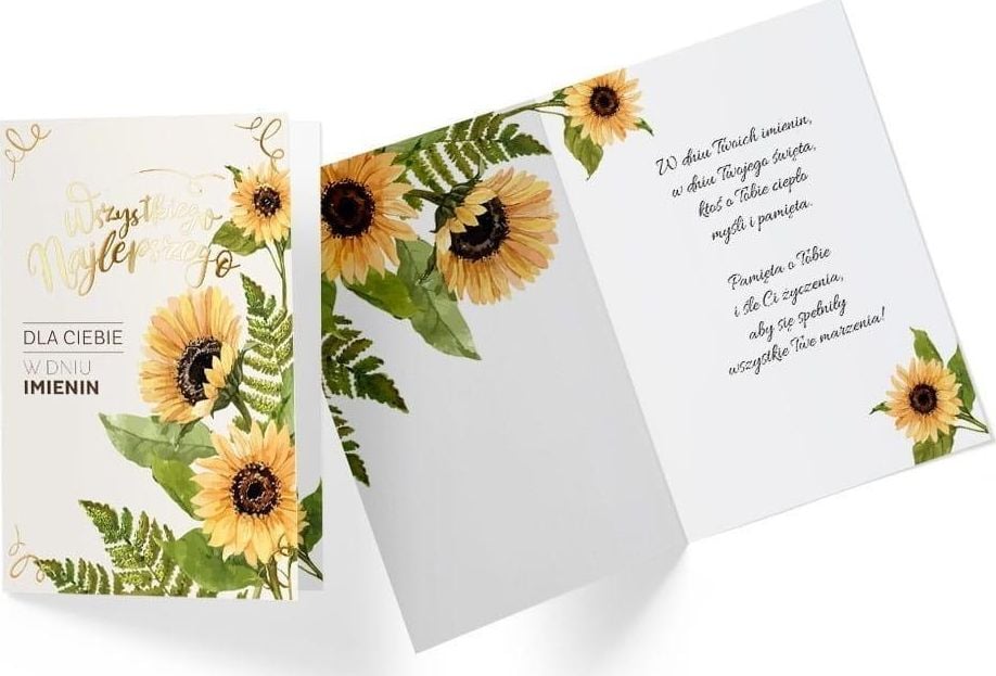 KUKARTKA Card B6 PR-245 Ziua numelui floarea soarelui