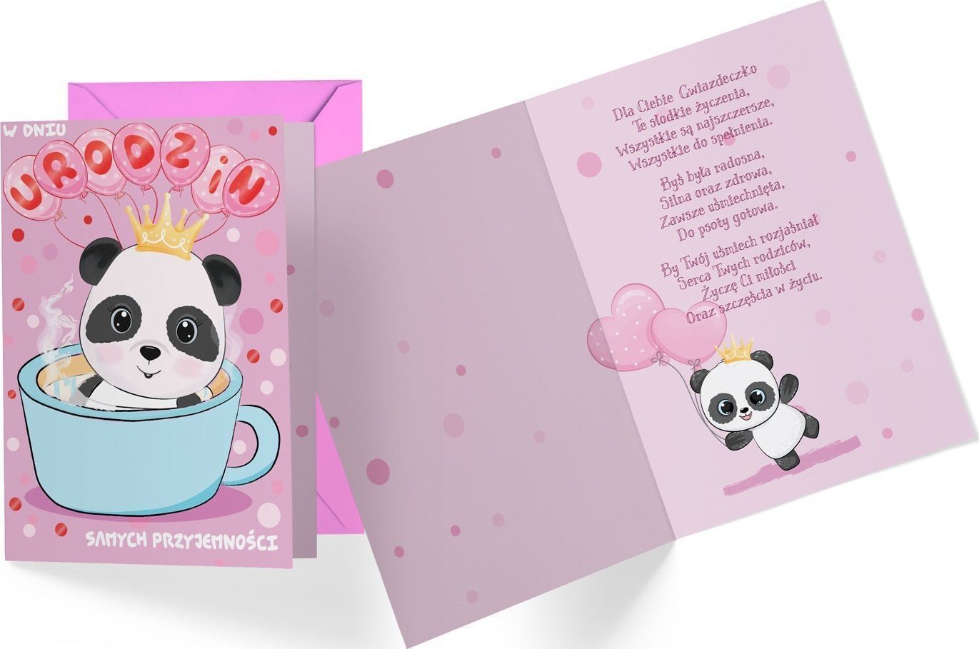 KUKARTKA Card B6 PR-411 Petrecere de aniversare pentru copii (panda)