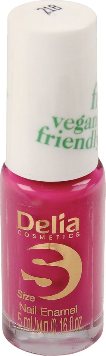 Lac de unghii Vegan Friendly Size S Nr. 218 Pink Promise, Delia, 5 ml, Roz aprins