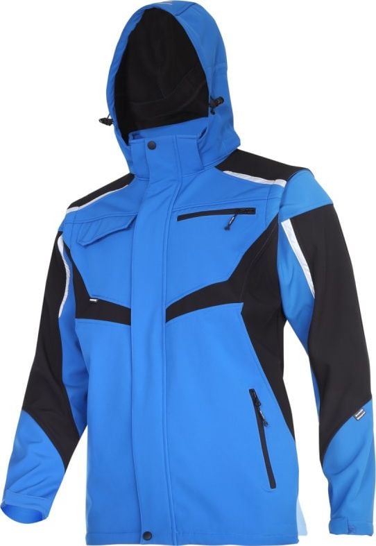 Lahti Pro kurtka softshell z kapturem i odpinanymi rękawami, niebiesko-czarna, `2XL` (L4093005)