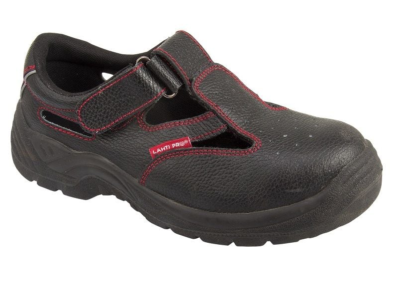 Sandale piele (S1SRC), brant detasabil, componente reflectorizante, marimea 41, negru