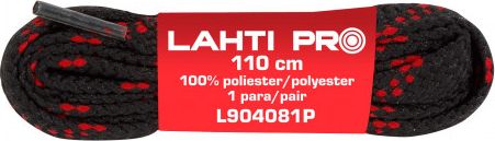 Lahti Pro DANTELĂ PLATĂ. NEGRU-GRI. L904081P, 10 PERECHI, 110CM, LAHTI