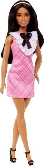 Lalka Barbie Mattel eFashionistas w różowej, kraciastej sukience HJT06