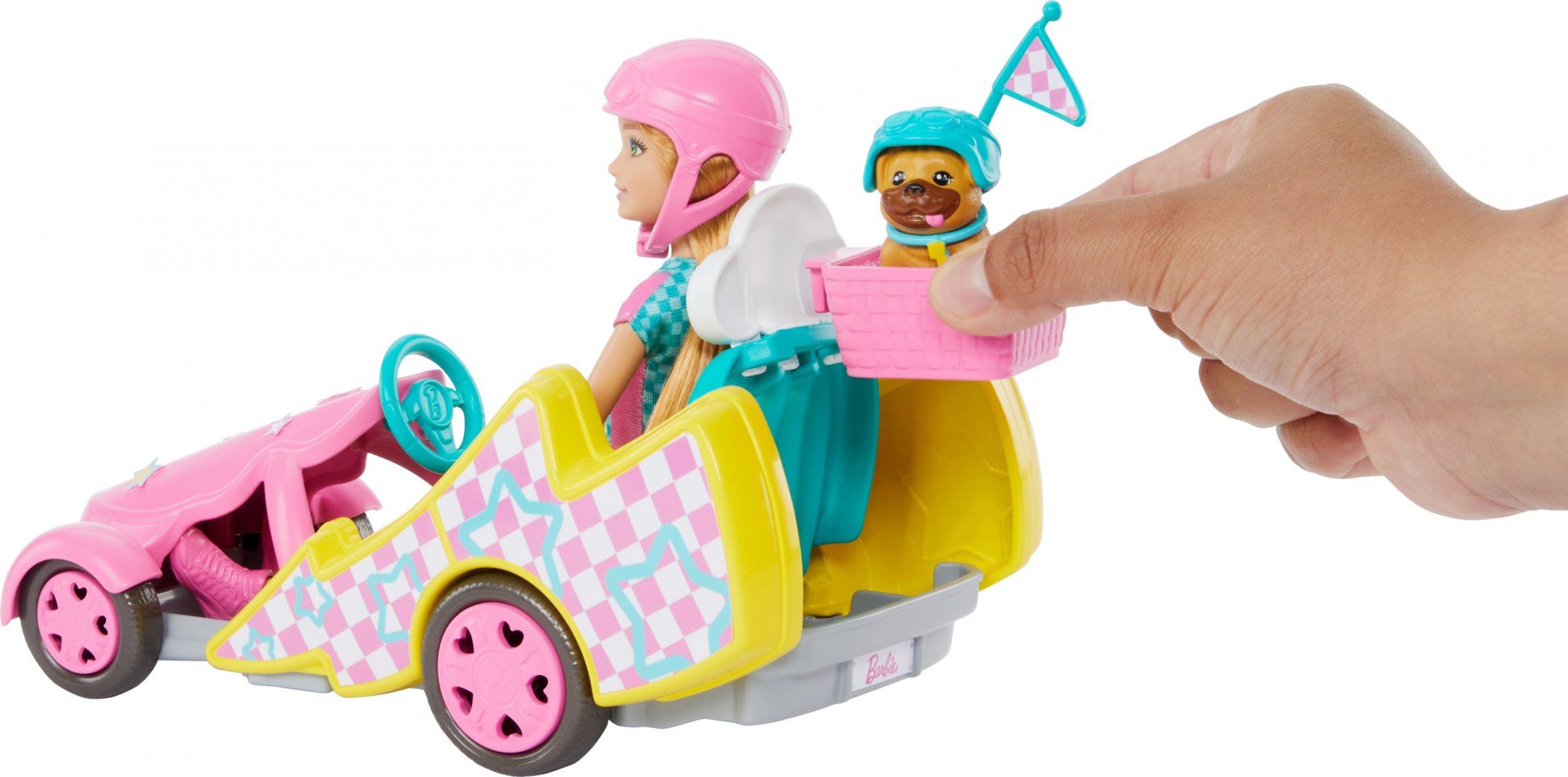 Lalka Barbie Mattel Gokart Stacie Pojazd filmowy i lalka + piesek HRM08