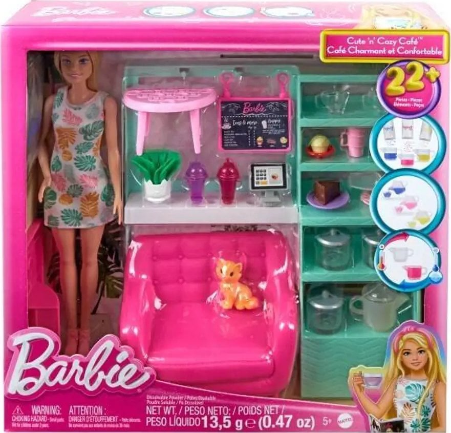 Lalka Barbie Mattel Relaks w kafejce Zestaw + lalka HKT94