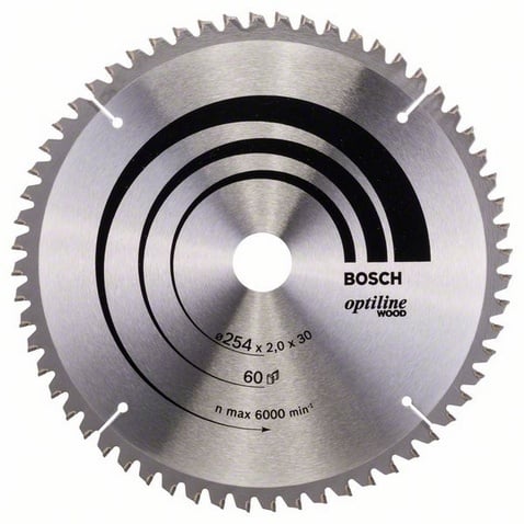 Lama de ferăstrău circular din lemn Bosch Optiline 254 x 30mm 60z (2 608 640 436)