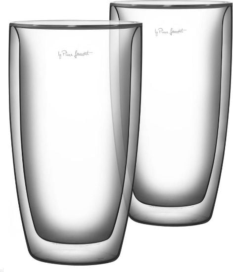 Cani si cesti - Set din sticla pentru caffe-latte Lamart, 2 buc, 380 ml
