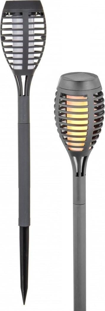Lampă solară Saska Garden Torch cu flăcări dansante 12 LED SMD gri