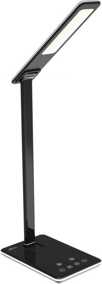 Lampa de birou cu led Media-Tech MT221K, modul incarcare wireless pentru telefon, control tactil, USB, lumina calda si rece, Negru