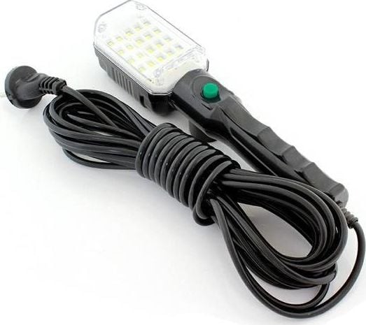 Lampa de lucru LED 13W, Procart, suport magnetic, carlig, cablu 9 m, carcasa anti-derapanta, negru