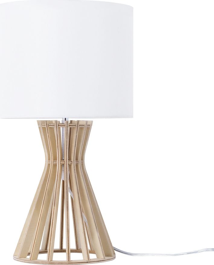 Lampă de masă Beliani CARRION noptieră din lemn alb