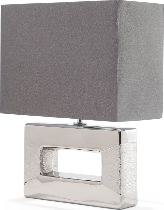 Lampa de masa Shumee Lampa de noptiera din portelan argintiu ONYX
