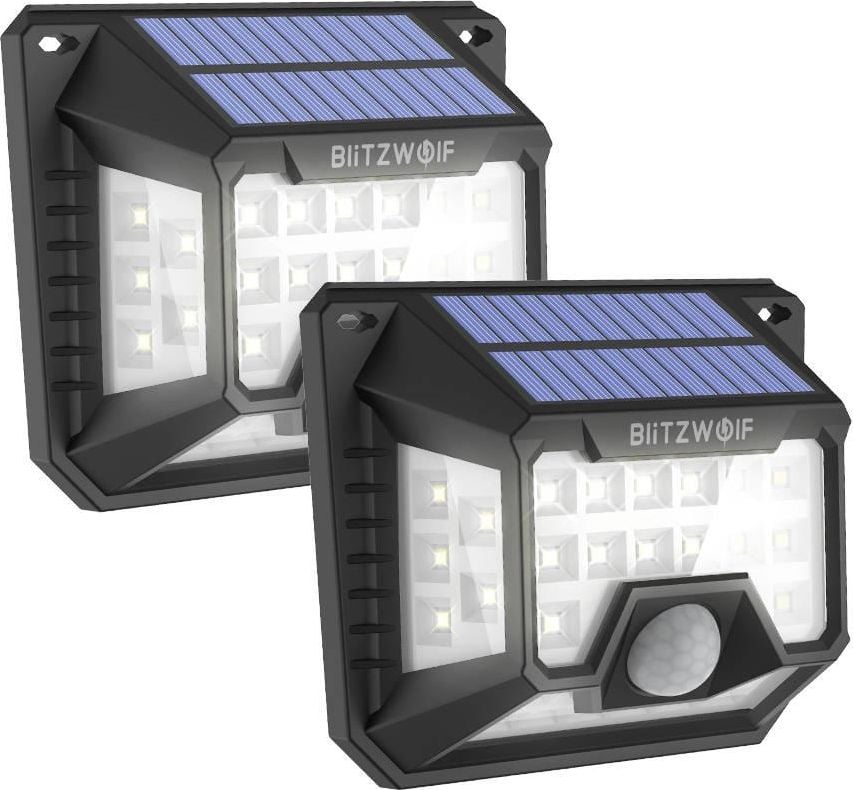 Lampa externa LED Blitzwolf BW-OLT4 cu senzor amurg si crepuscul, 1200mAh (2 buc)