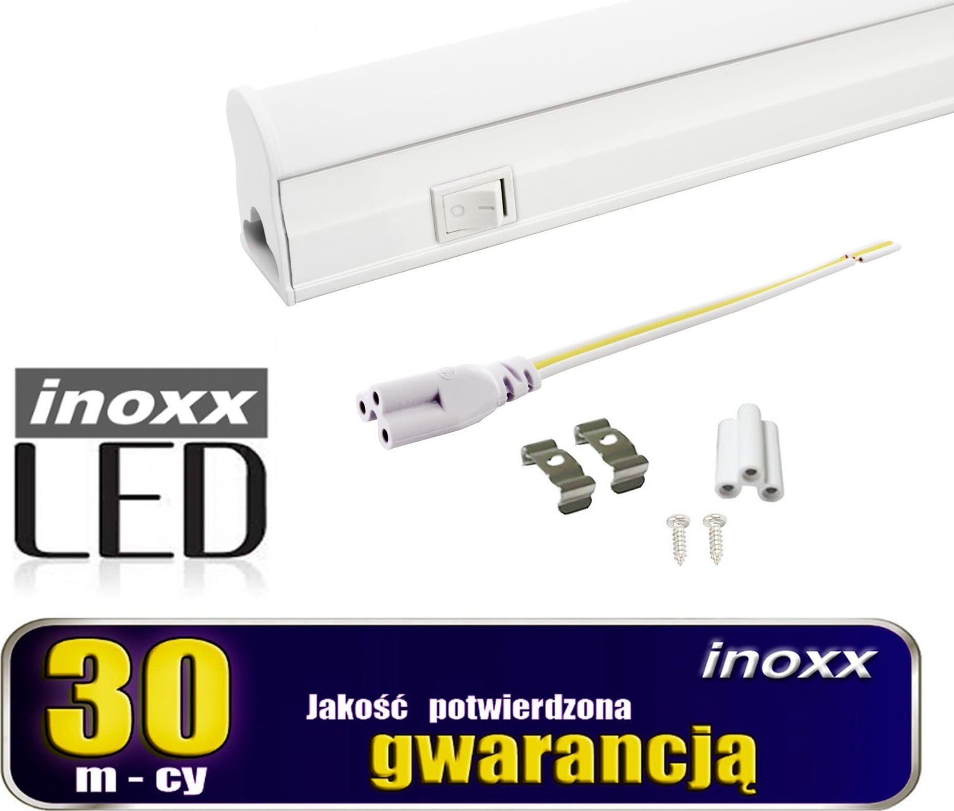 Lampă fluorescentă Nvox LED linear t5 60cm 8w on/off lampă caldă 3000k montată pe suprafață integrată cu corpul de iluminat