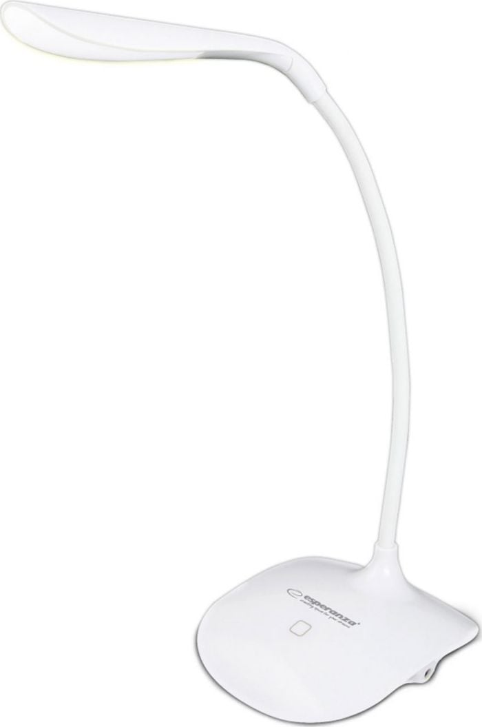 Lampa LED, Esperanza Acrux ELD103W, brat flexibil 21 cm, alimentare duala, cablu 110 cm, 4 x AAA, alba