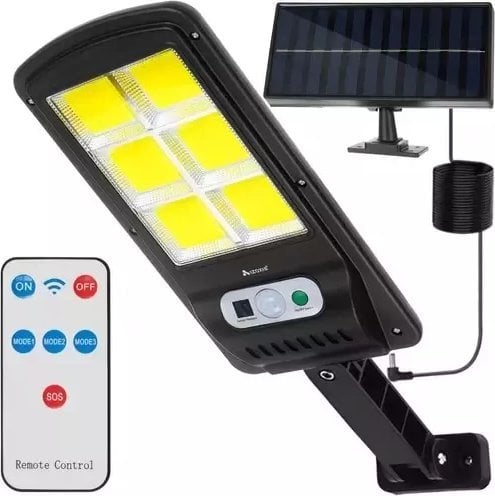 Lampa solara 120 LED cu panou extern cu senzor de miscare PIR si crepuscular