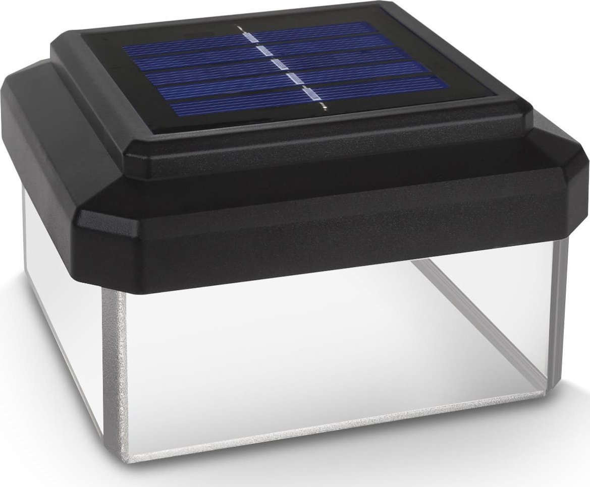Lampa solara pentru gard, LED, 10 x 10 x 6.3 cm, GB128, negru-transparent