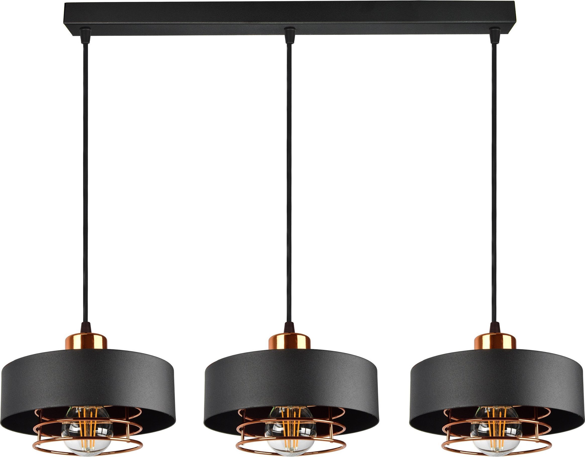 Lampă suspendată Orno CHIRO lampă suspendată, putere max. 3x60W, E27, negru