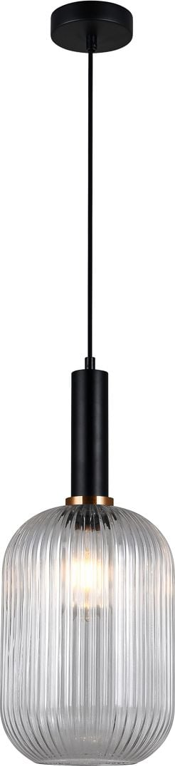 Lampă suspendată Italux Antiola modernă neagră (PND-5588-1L-BK+CL)