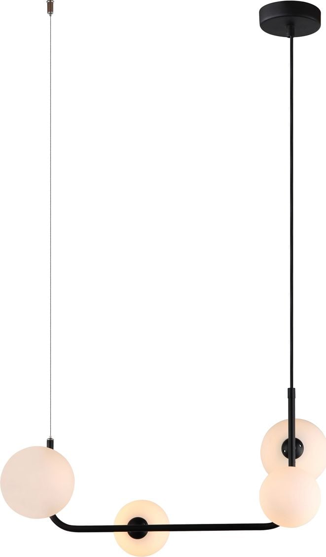 Lampă suspendată Italux Ferrand modern negru (MDM-4123/4 BK)