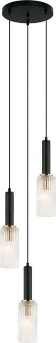 Lampă suspendată Italux Perola modernă neagră (PND-43309-3 BK+BR)