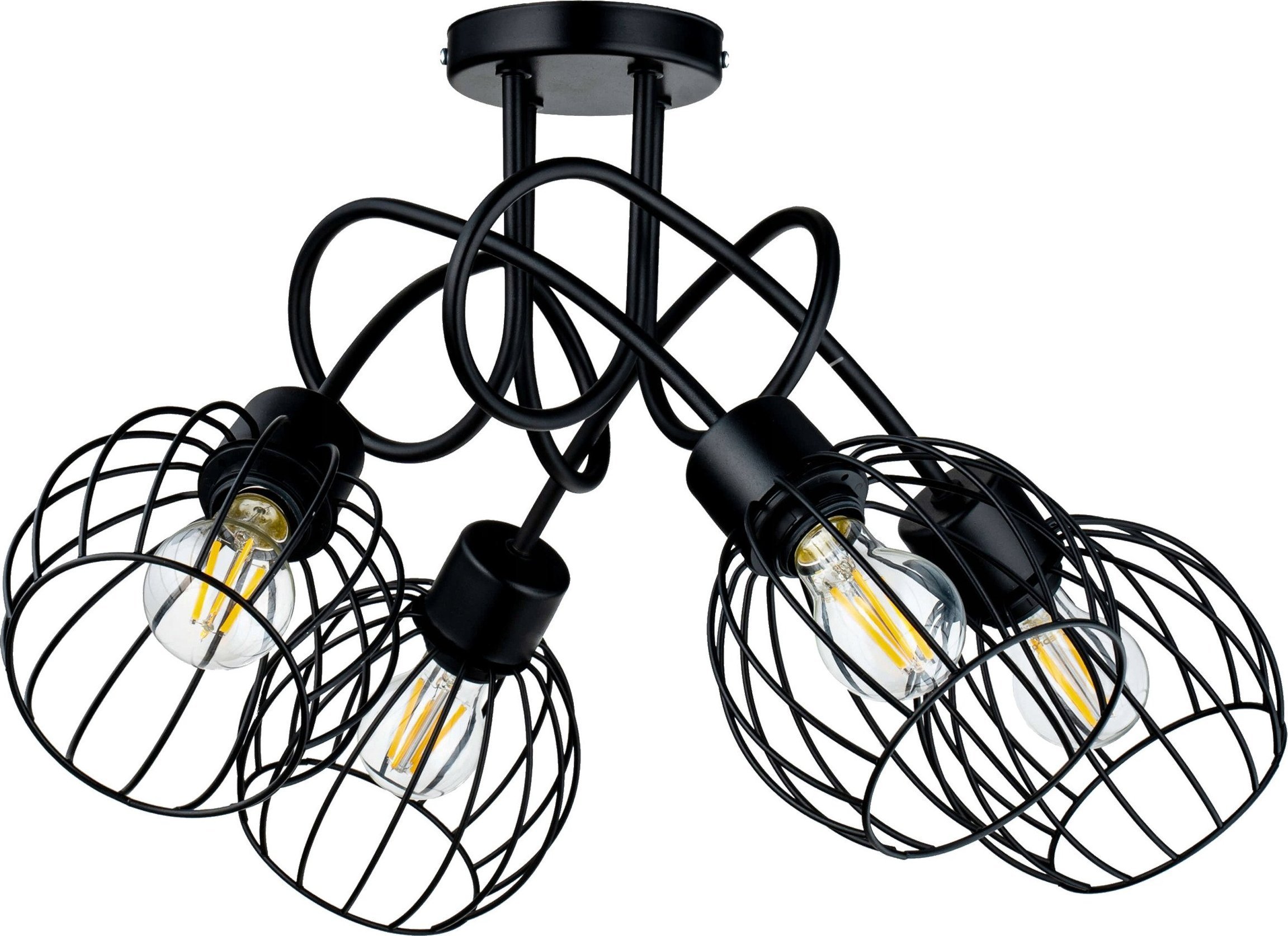 Lampă suspendată Orno MARBELLA lampă suspendată, putere max. 4x60W, E27, negru