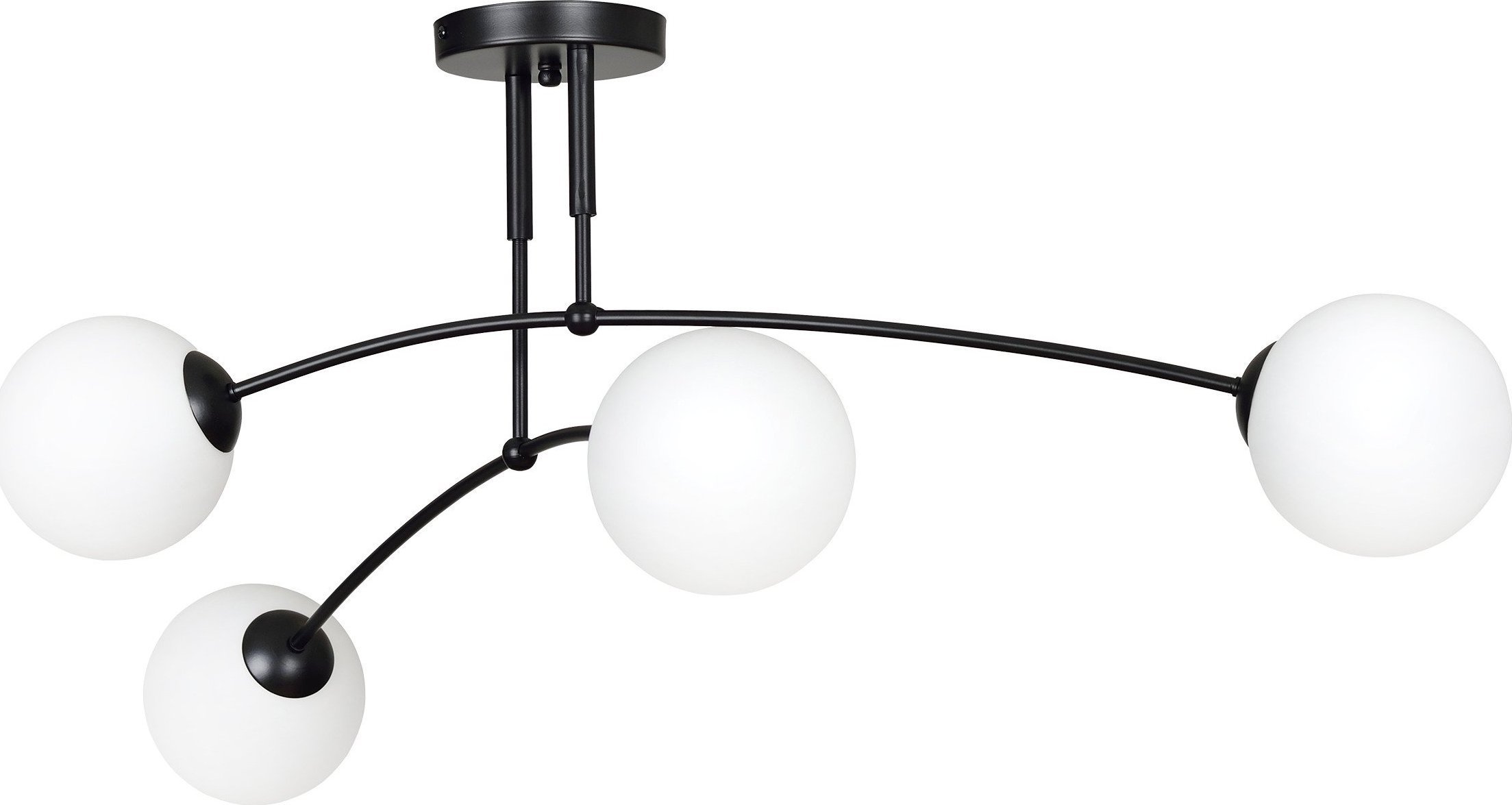 Lampă suspendată Orno MONZA, putere max.4x40W, E14, alb-negru