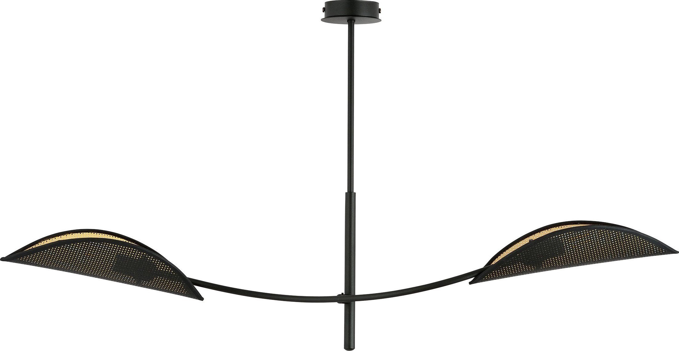 Lampă suspendată Orno PETALO lampă suspendată, putere max.2x40W, E14, negru și auriu
